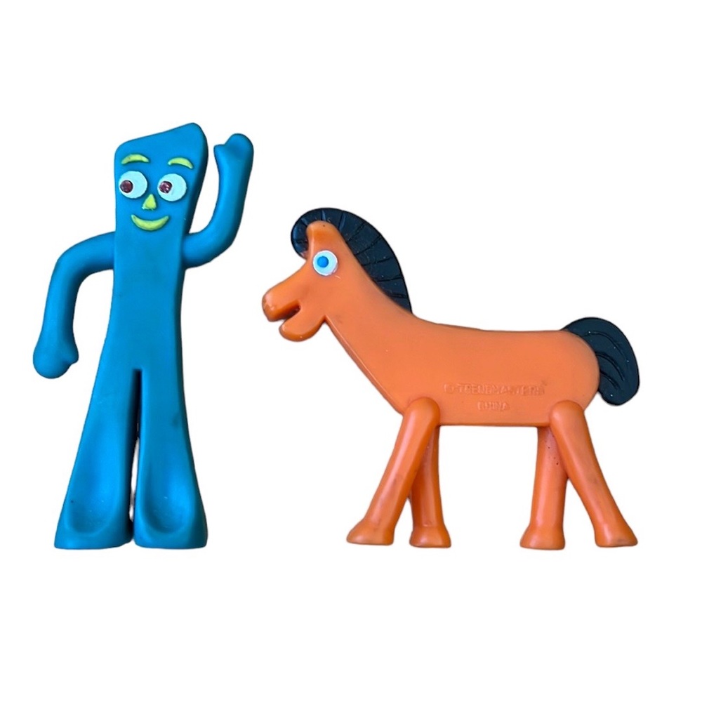 VINTAGE 1995 Gumby & Pokey bendy figurines